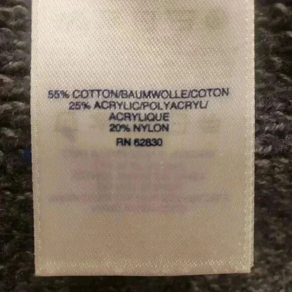 LANDS' END Women's Navy/Gray Cotton Blend Long-Sleeve Pullover - Picture 9 of 10